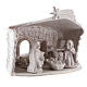 Stall mit Krippenszene Jesus Geburt aus Terrakotta in weiß, 20 cm s3