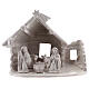 Hütte mit Krippenszene aus Terrakotta Geburt Jesus weiß, 20 cm s1