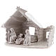 Hütte mit Krippenszene aus Terrakotta Geburt Jesus weiß, 20 cm s2