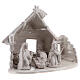 Hütte mit Krippenszene aus Terrakotta Geburt Jesus weiß, 20 cm s3