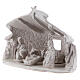 Capanna Sacra Famiglia travi muri in sasso terracotta bianca Deruta 20 cm s3