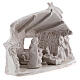 Capanna Sacra Famiglia travi muri in sasso terracotta bianca Deruta 20 cm s4