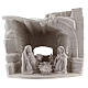 Nativity hut with half arch in white Deruta terracotta 20 cm s1