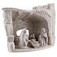 Nativity hut with half arch in white Deruta terracotta 20 cm s3