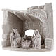 Cabane Nativité pierre demi-arche terre cuite blanche Deruta 20 cm s2