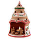 Sapin Nativité style campagnard rouge Sainte Famille terre cuite naturelle Deruta 15 cm s2
