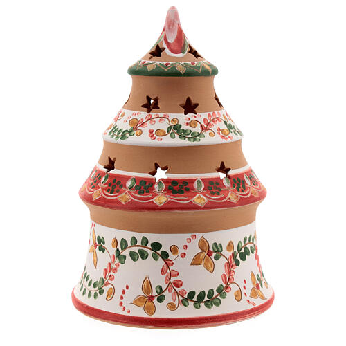Christmas tree candle holder red Holy Family natural Deruta terracotta 15 cm 4