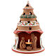 Red country tree with statues in Deruta terracotta with light 20 cm s1