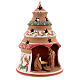 Red country tree with statues in Deruta terracotta with light 20 cm s3
