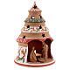 Christmas tree with mini Holy Family terracotta country red 20 cm s3