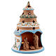 Sky blue tree with statues in Deruta terracotta with light 20 cm s3