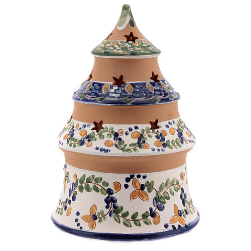 Blue tree with statues in Deruta terracotta with light 15 cm 4