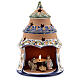 Blue tree with statues in Deruta terracotta with light 15 cm s1