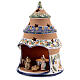 Blue tree with statues in Deruta terracotta with light 15 cm s2
