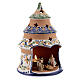 Blue tree with statues in Deruta terracotta with light 15 cm s3