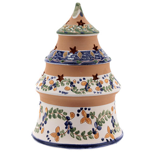 Drzewko z terakoty, Święta Rodzina, pomalowane na niebiesko, Deruta, 15 cm 4