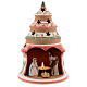 Sapin rouge terre cuite Nativité peinte bougie Deruta 20 cm s1