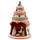 Árvore Natividade de Jesus decoração vermelha com vela e Sagrada Família terracota Deruta 20 cm s2