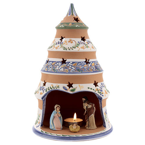 Kerzenhalter Country Stil Geburt Jesus aus Terrakotta, 25 cm 1