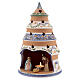 Tree tealight Nativity in natural Deruta teracotta country style 25 cm s2