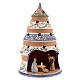 Tree tealight Nativity in natural Deruta teracotta country style 25 cm s3