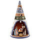 Country cone with statues in Deruta terracotta with light 20 cm s1