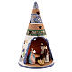 Country cone with statues in Deruta terracotta with light 20 cm s3