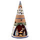Blue cone with statues in Deruta terracotta with light 25 cm s1