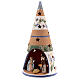 Blue cone with statues in Deruta terracotta with light 25 cm s2