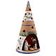 Cone with Nativity set colored Deruta terracotta 25 cm blue s3