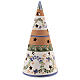 Cone with Nativity set colored Deruta terracotta 25 cm blue s4