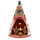 Red cone with statues in Deruta terracotta with light 15 cm s1