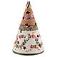 Holy Family cone in natural Deruta terracotta with light and pink decorations 15 cm s4