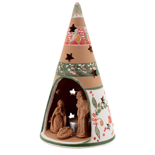 Christmas cone tree nativity terracotta Deruta 20 cm red 2