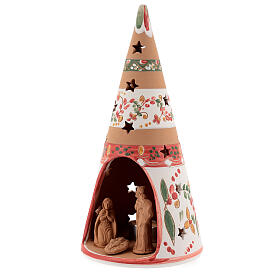 Christmas cone Nativity country natural terracotta 25 cm Deruta