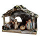 Cabana madeira figuras Natividade terracota pintada 12 cm Deruta 30x36x18 cm s3