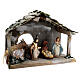 Cabana madeira figuras Natividade terracota pintada 12 cm Deruta 30x36x18 cm s4