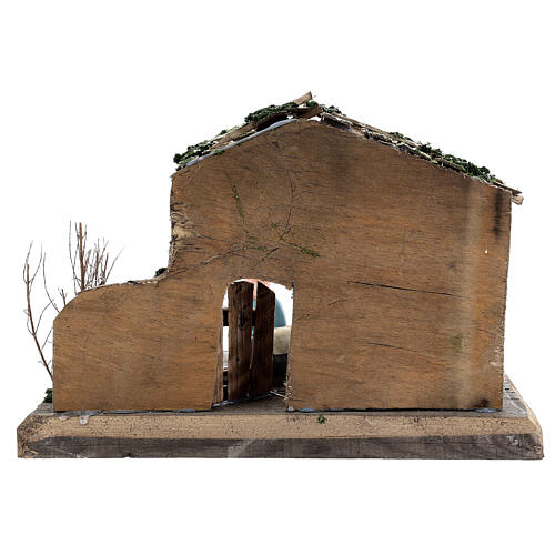 Hütte mit Krippenszene und Figuren aus Terrakotta, 20x30x20 cm 5