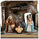 Nativity hut painted terracotta Deruta 10 cm wood 20x30x20 cm s2