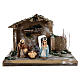 Cabana madeira figuras Natividade de Jesus terracota pintada 10 cm Deruta 18x30x18 cm s1