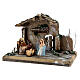 Cabana madeira figuras Natividade de Jesus terracota pintada 10 cm Deruta 18x30x18 cm s3