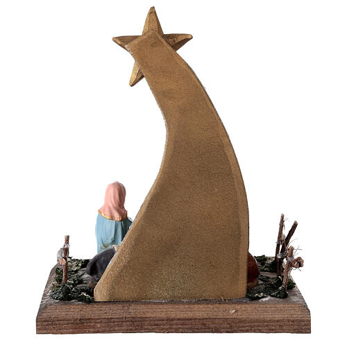 Sternschnuppe mit kleiner Krippenszene Geburt Jesus aus Terrakotta, 25x20x15 cm 5