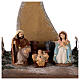 Miniature Nativity 8 cm with golden comet terracotta Deruta 25x20x15 cm s2