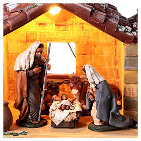 Nativity stable 20 cm Holy Family in Deruta ceramic 30x55x30 cm
