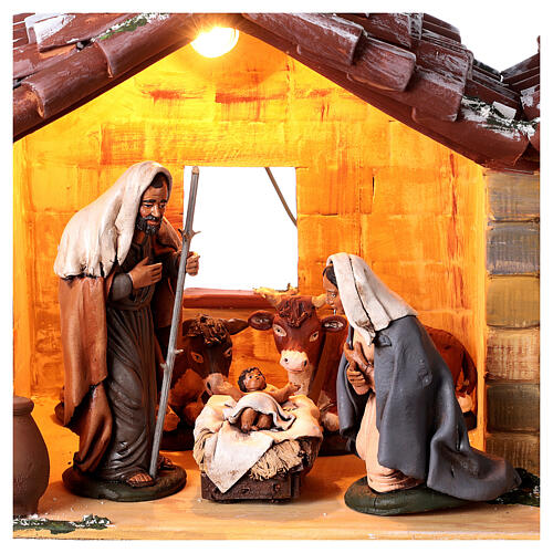 Nativity stable 20 cm Holy Family in Deruta ceramic 30x55x30 cm 2