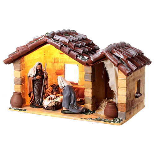 Nativity stable 20 cm Holy Family in Deruta ceramic 30x55x30 cm 3