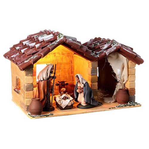 Nativity stable 20 cm Holy Family in Deruta ceramic 30x55x30 cm 4