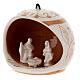 Open ball with Nativity, cream-coloured Deruta terracotta, 3.5 in s2