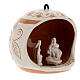 Open ball with Nativity, cream-coloured Deruta terracotta, 3.5 in s3