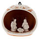Pallina aperta con Natività terracotta Deruta crema 9cm s1